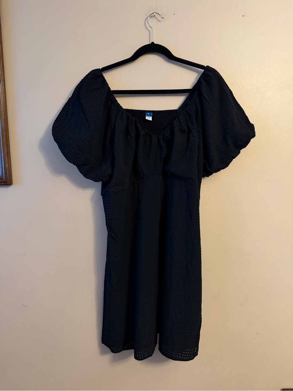 Old Navy Black Puff-Sleeve Mini Dress